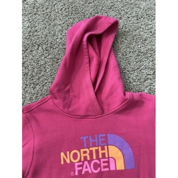 The North Face Youth Girl Pink Hoodie Long Sleeve Size Large Pull Over Pockets - Picture 6 of 13
